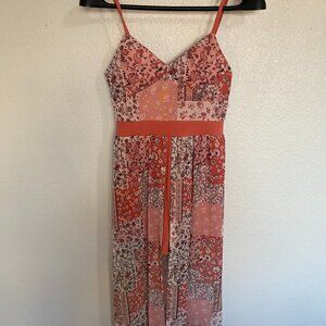 Women's orange sun dress - M